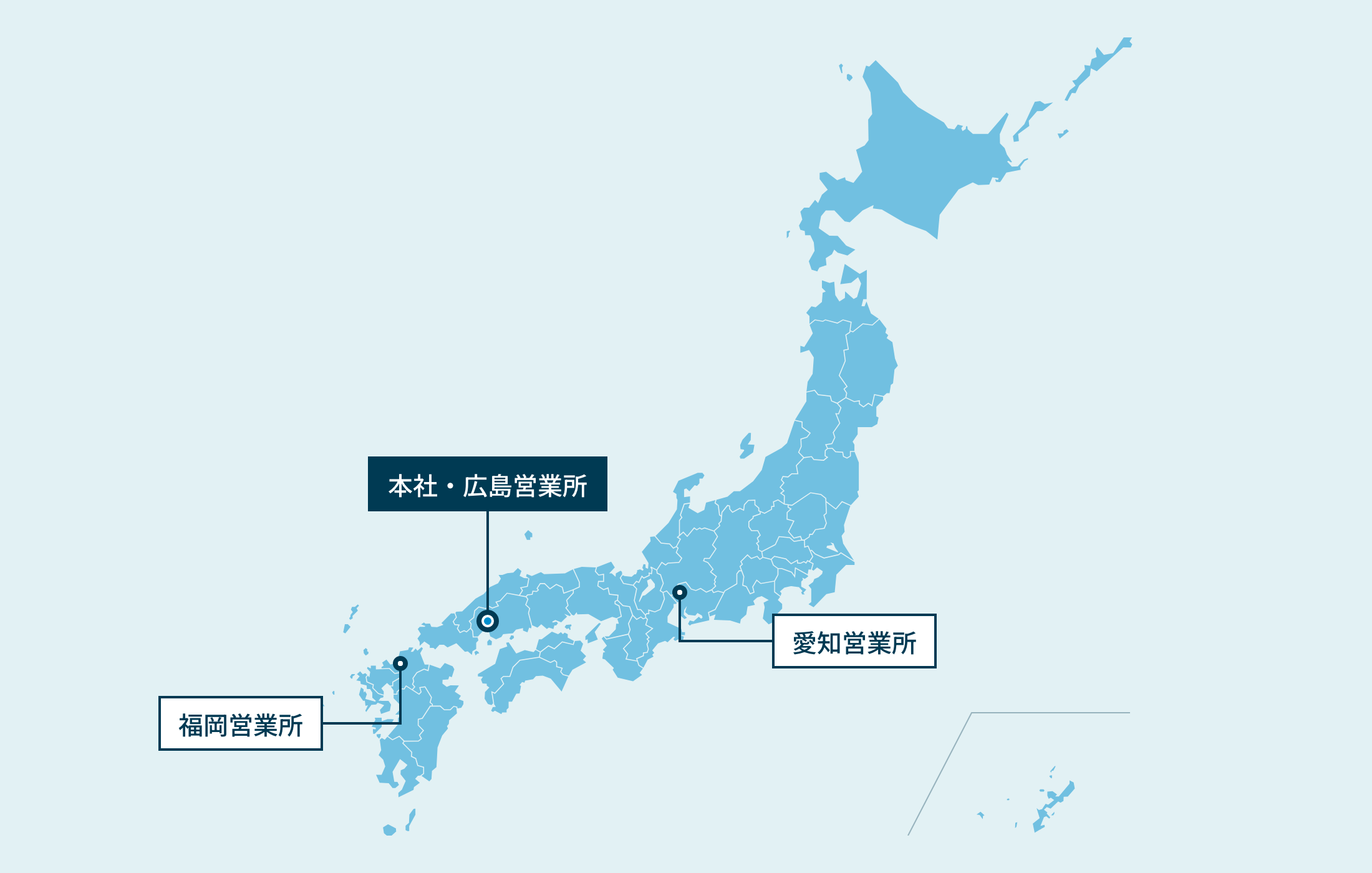 本社・広島営業所 福岡営業所 愛知営業所